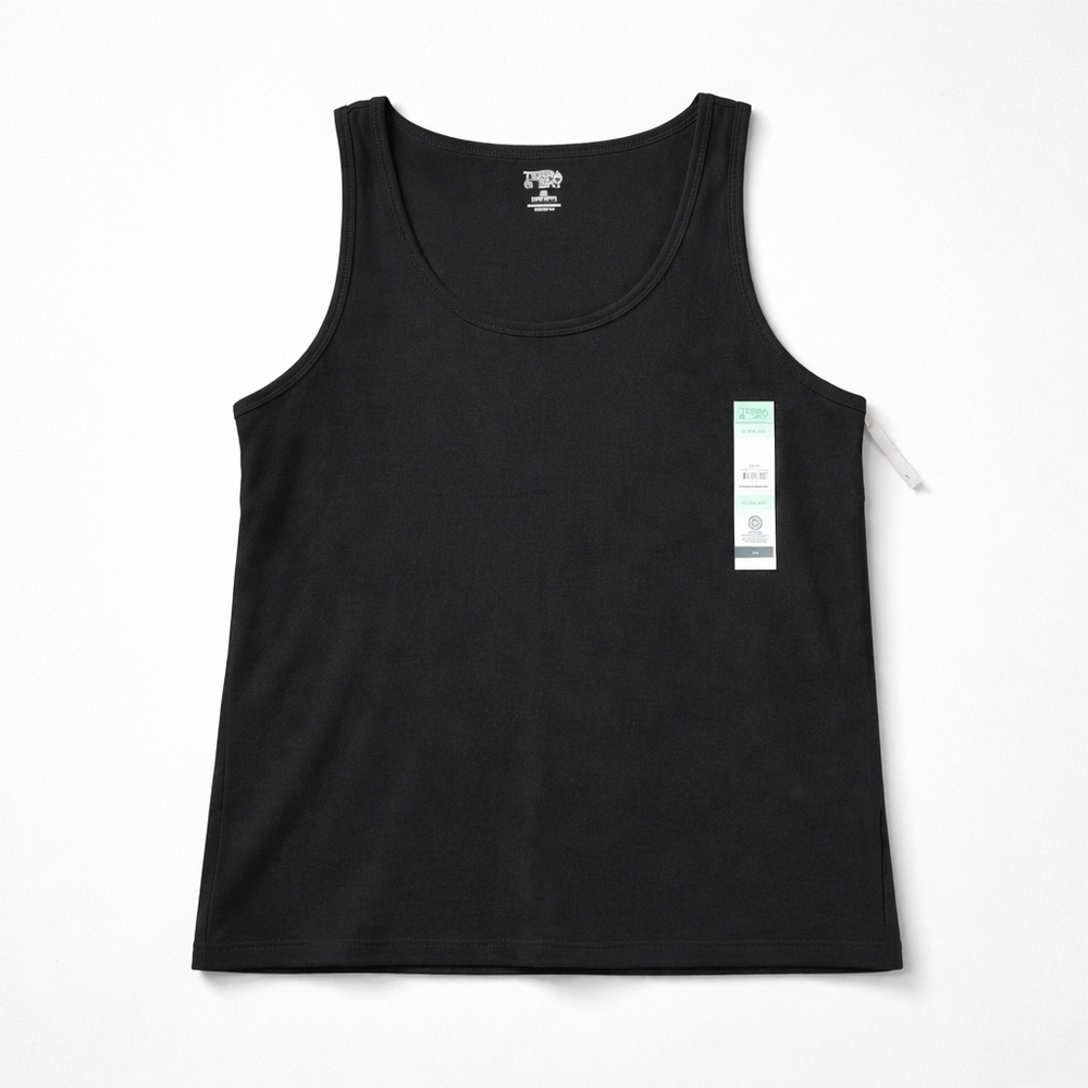 Terra & Sky Classic Black Sleeveless Top B5